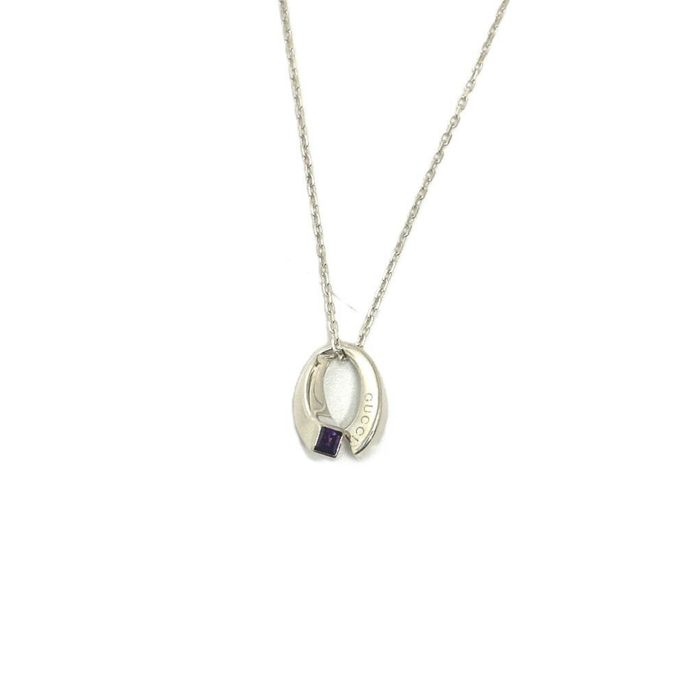 GUCCI Silver Amethyst Necklace
